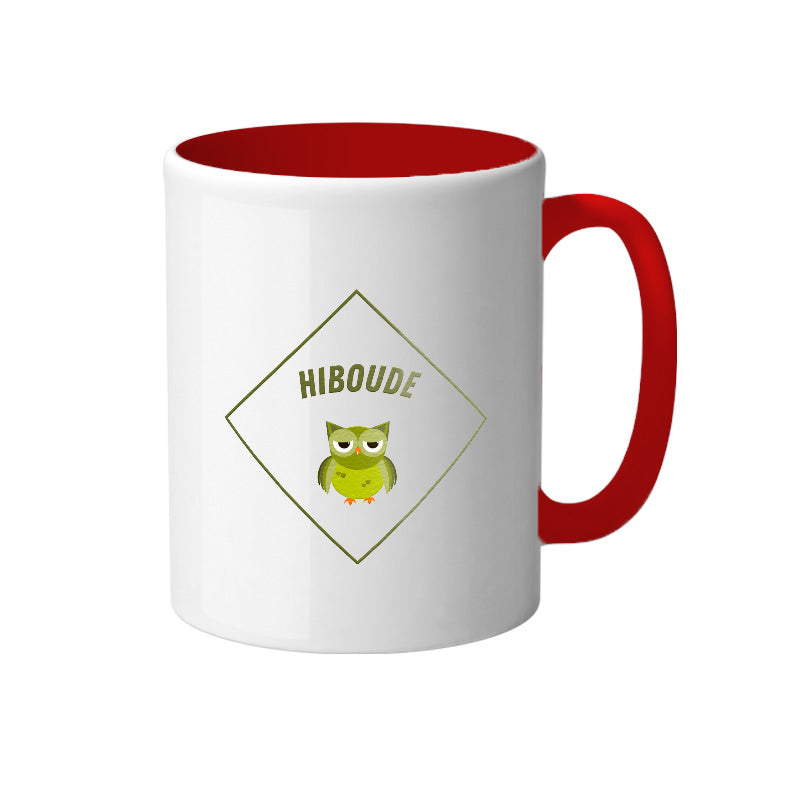 Mug blanc en céramique avec intérieur de couleur rouge Secret Santa