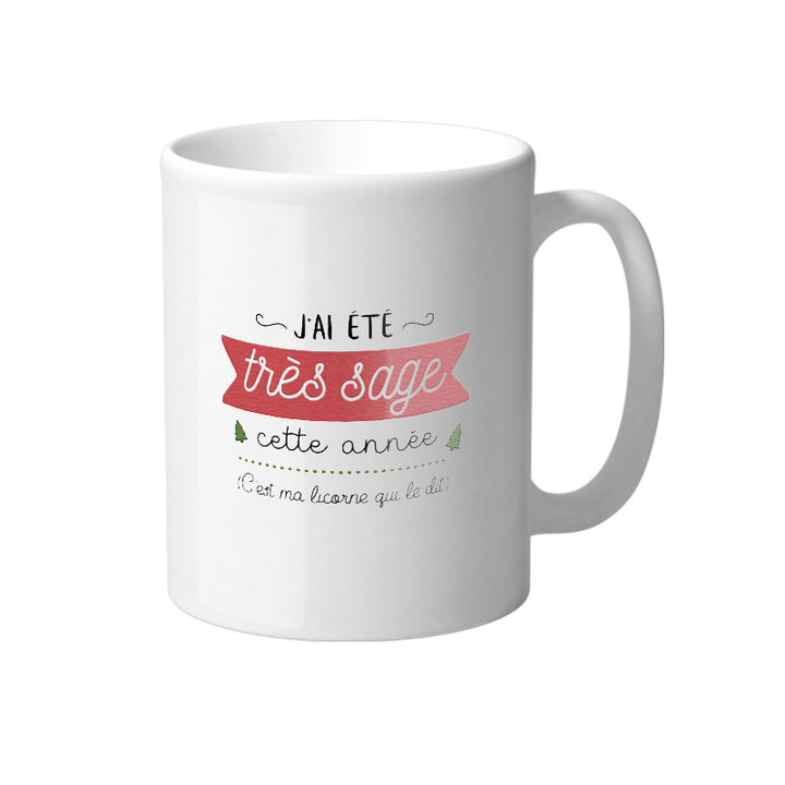 Mug blanc avec des designs colorés et humoristiques