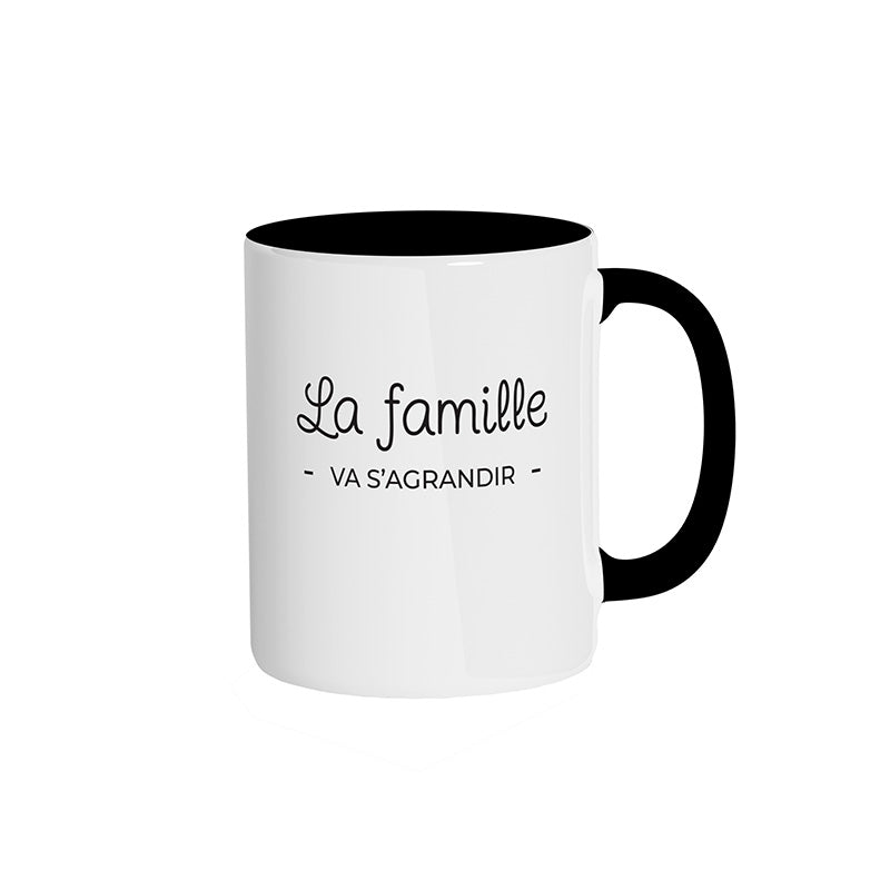Mug noir "La famille va s'agrandir"