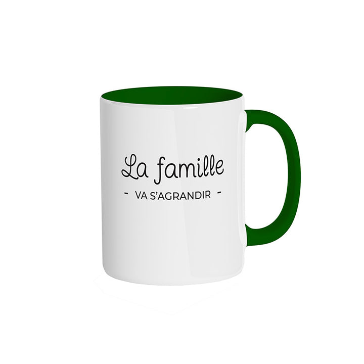Mug vert "La famille va s'agrandir"