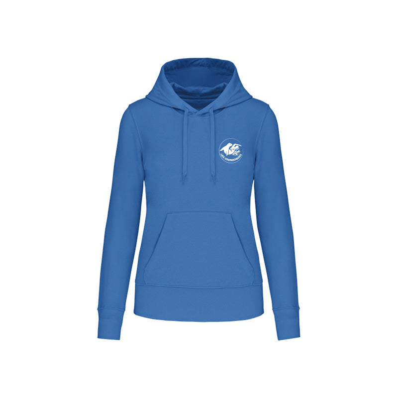 Sweat-shirt à capuche Les Louphoques pour femme bleu roi