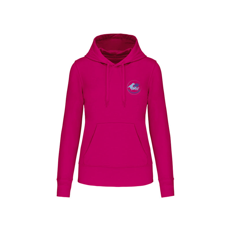 Sweat-shirt à capuche Les Louphoques pour femme fuchsia