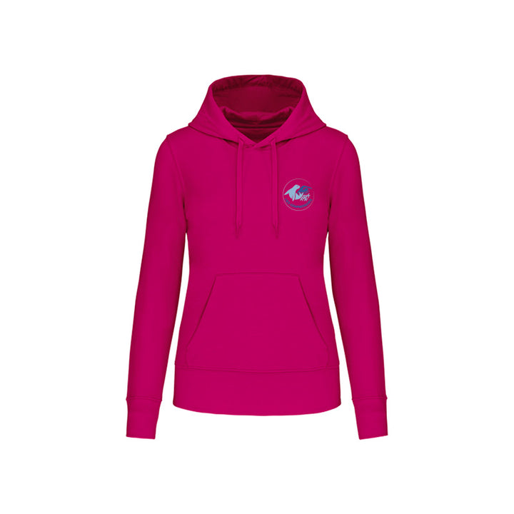 Sweat-shirt à capuche Les Louphoques pour femme fuchsia