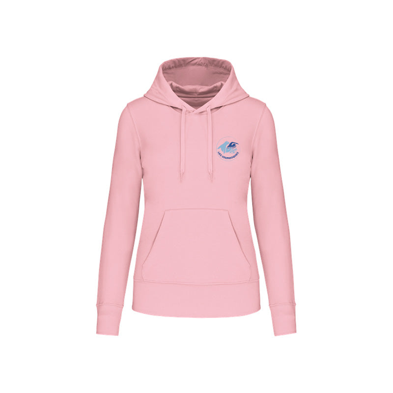 Sweat-shirt à capuche Les Louphoques pour femme rose