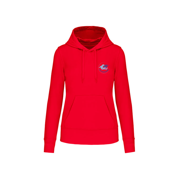 Sweat-shirt à capuche Les Louphoques pour femme rouge