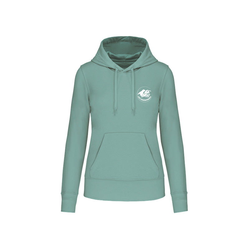 Sweat-shirt à capuche Les Louphoques pour femme vert sauge