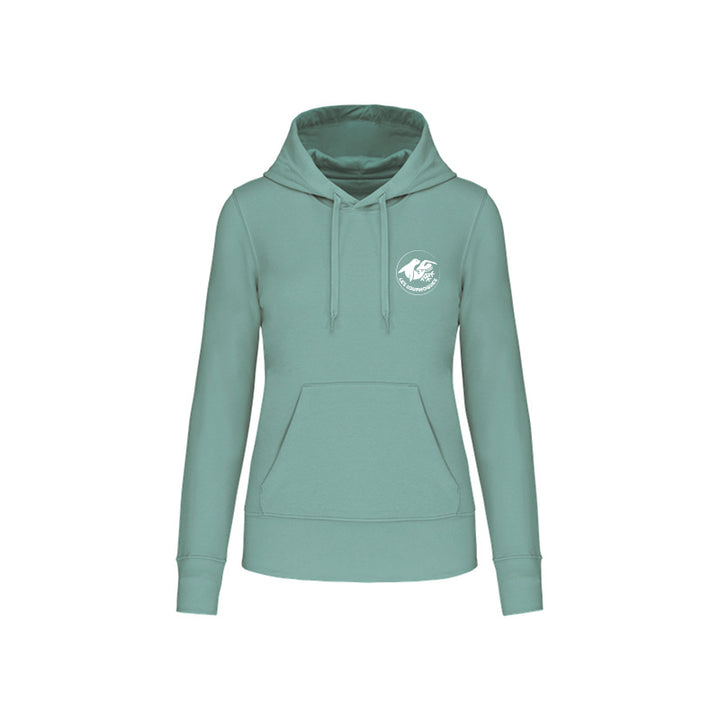 Sweat-shirt à capuche Les Louphoques pour femme vert sauge