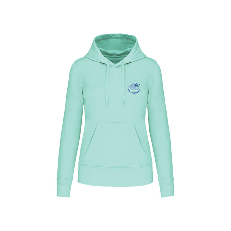 Sweat-shirt à capuche Les Louphoques pour femme vert menthe