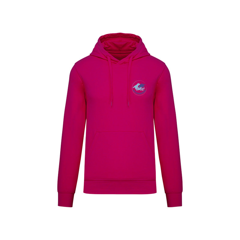 Sweat-shirt à capuche Les Louphoques pour homme fuchsia
