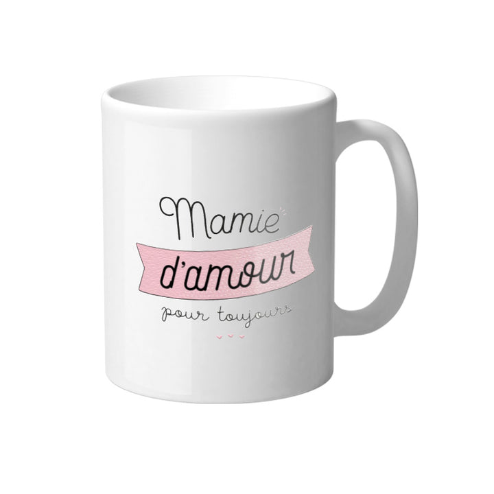 Mug blanc avec des designs colorés et humoristiques