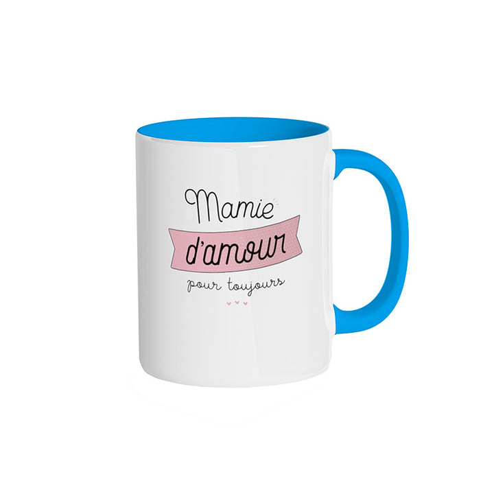 Mug bleu ciel "Mamie d'amour pour toujours"