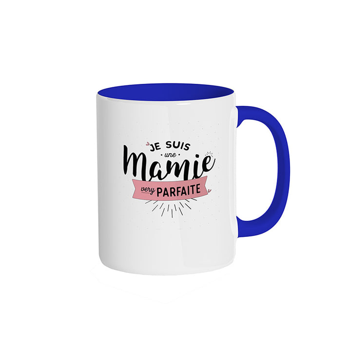 Mug bleu roi "Je suis une mamie very parfaite"