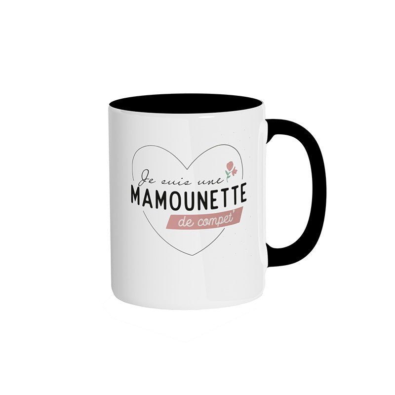Mug noir "Je suis une mamounette de compet'"