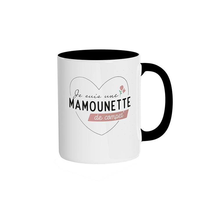 Mug noir "Je suis une mamounette de compet'"