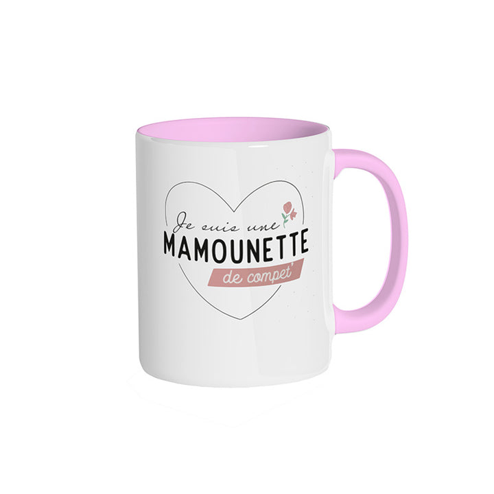 Mug rose clair "Je suis une mamounette de compet'"