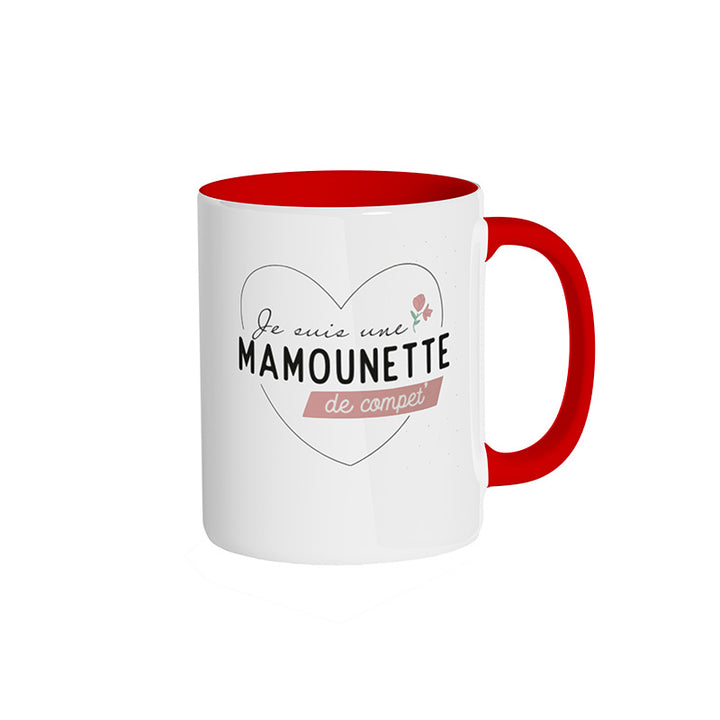 Mug rouge "Je suis une mamounette de compet'"