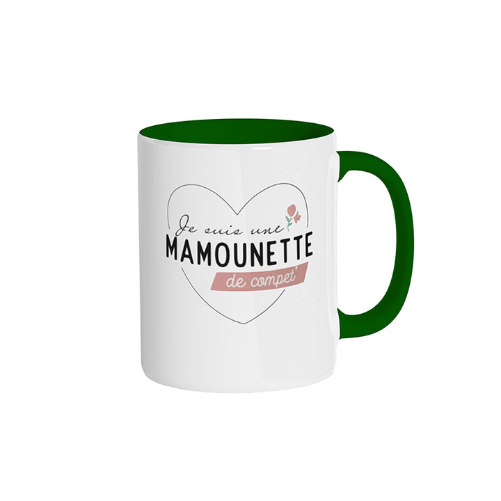 Mug vert "Je suis une mamounette de compet'"