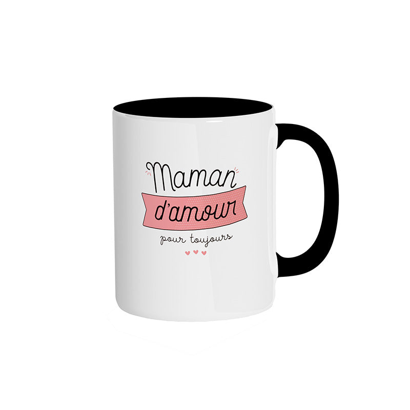 Mug noir "Maman d'amour pour toujours"