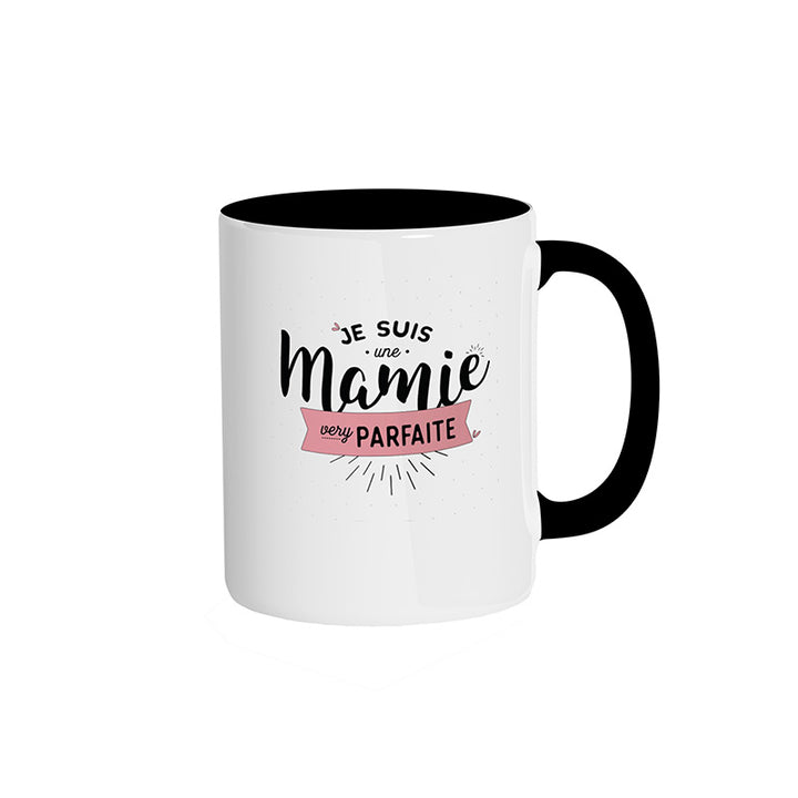Mug noir "Je suis une mamie very parfaite"