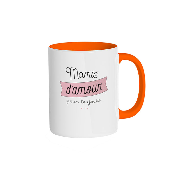 Mug orange "Mamie d'amour pour toujours"