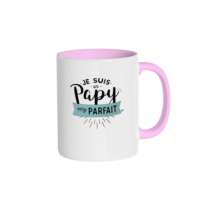 Mug rose clair "Je suis un papy very parfait"