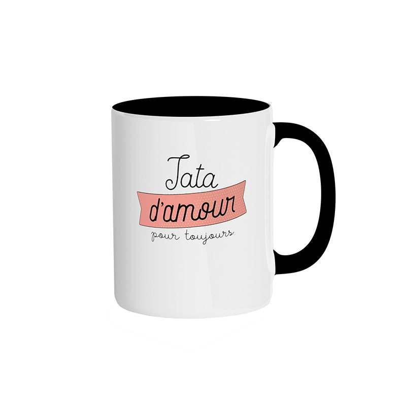 Mug noir "Tata d'amour pour toujours"