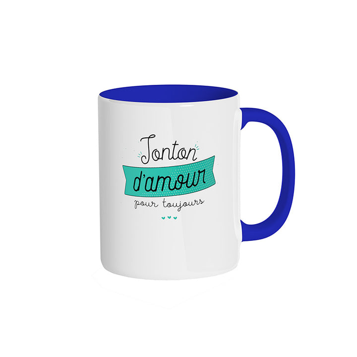 Mug bleu roi "Tonton d'amour pour toujours"