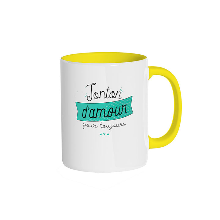 Mug jaune "Tonton d'amour pour toujours"
