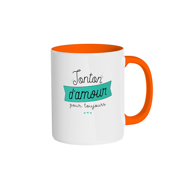 Mug orange "Tonton d'amour pour toujours"
