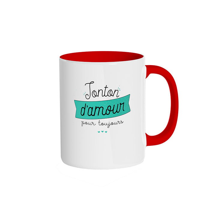 Mug rouge "Tonton d'amour pour toujours"