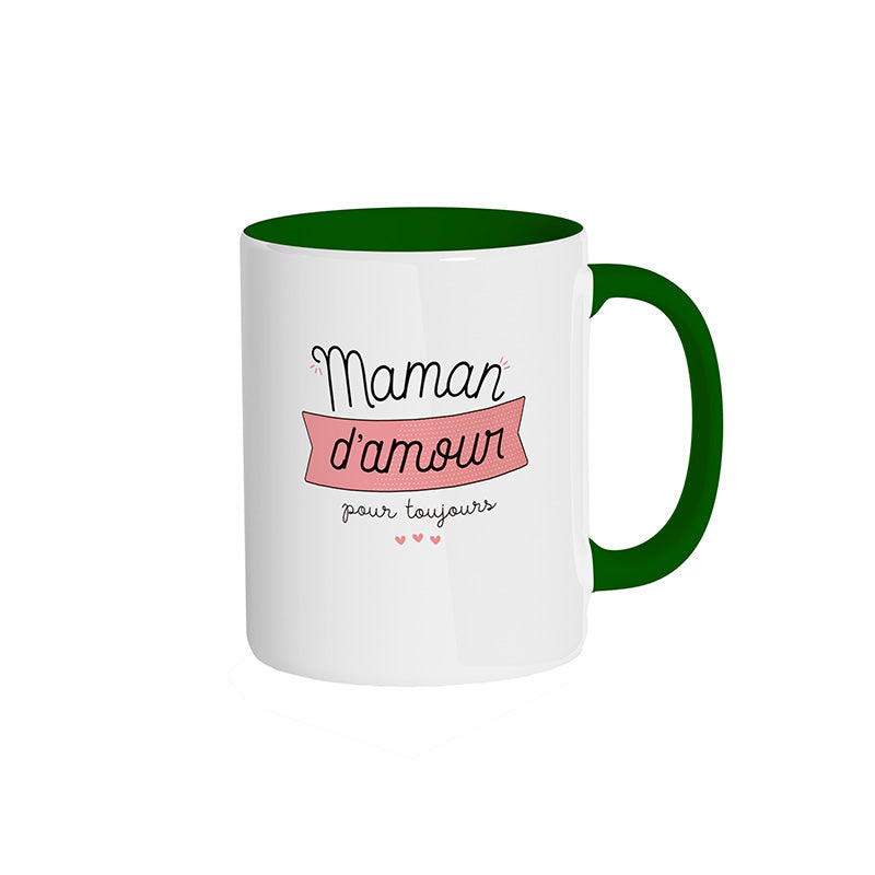 Mug vert "Maman d'amour pour toujours"