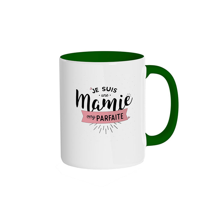 Mug vert "Je suis une mamie very parfaite"