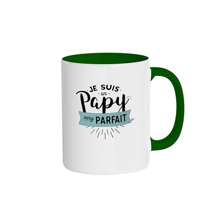 Mug vert "Je suis un papy very parfait"
