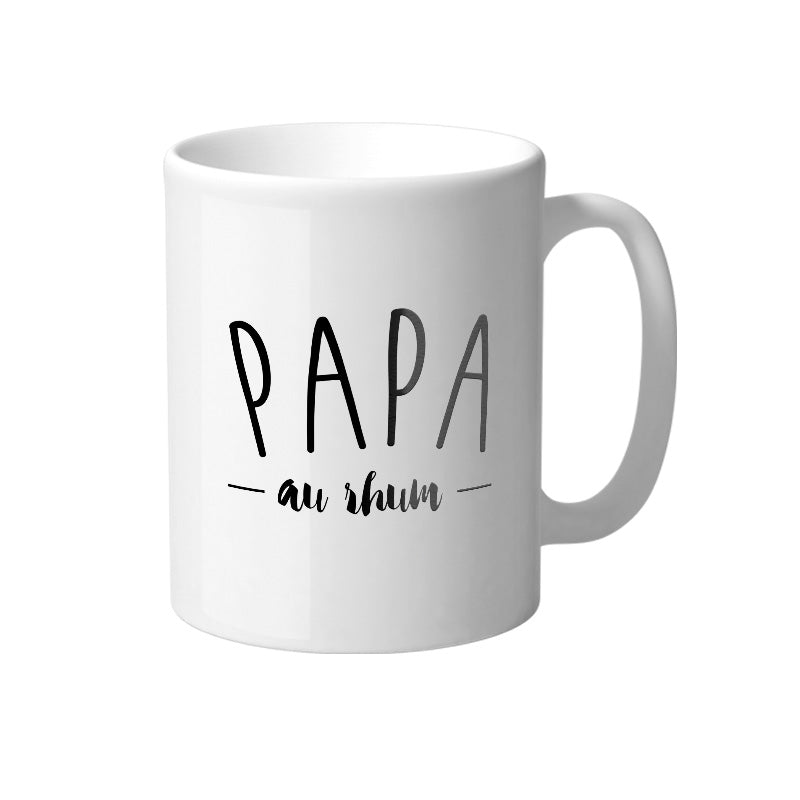 Mug blanc avec des designs colorés et humoristiques