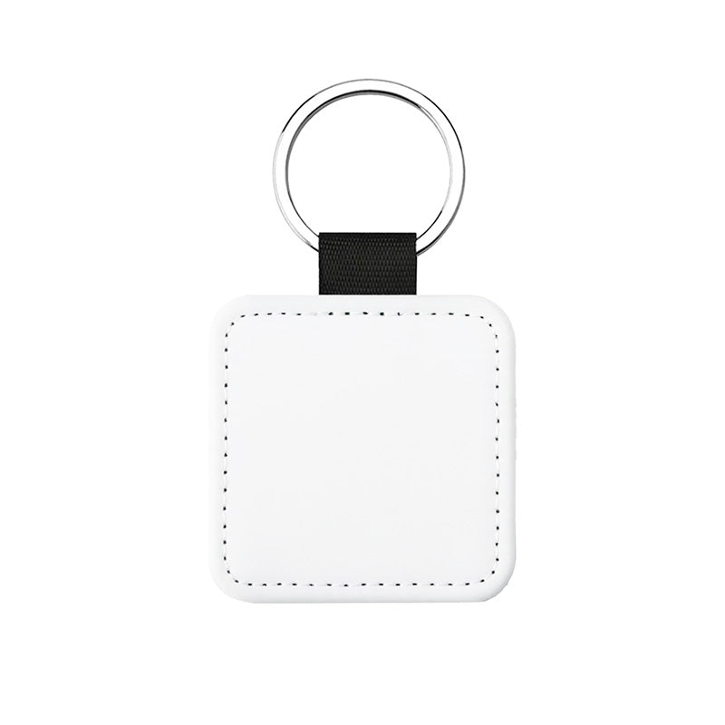Porte-clés en simili-cuir carré personnalisable