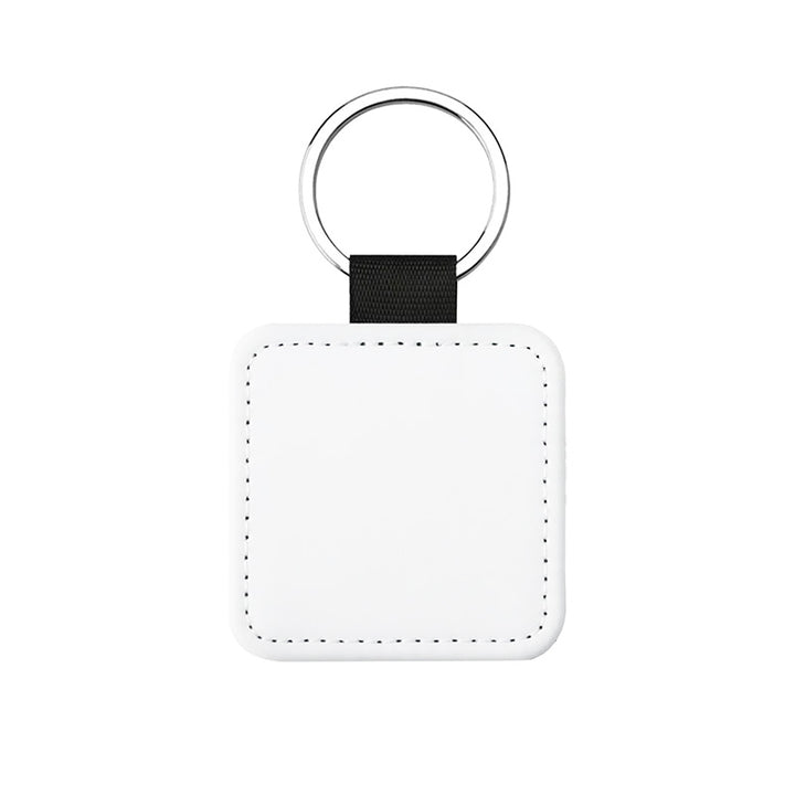 Porte-clés en simili-cuir carré personnalisable