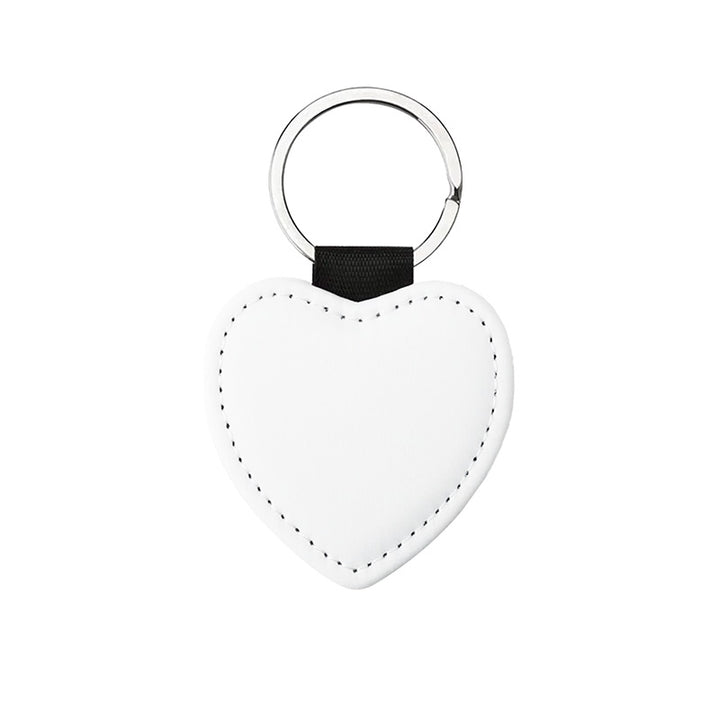 Porte-clés en simili-cuir coeur personnalisable