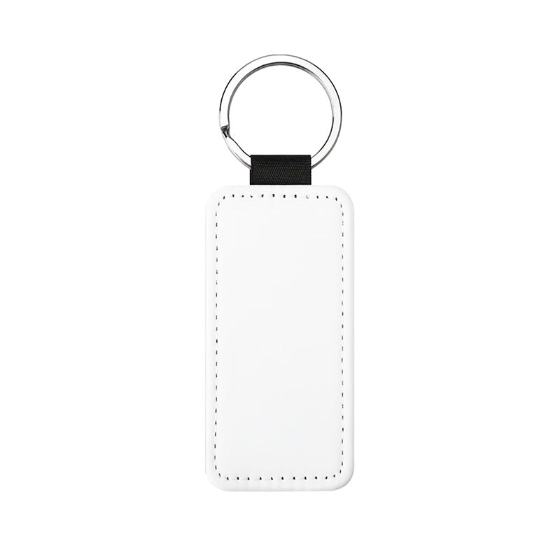 Porte-clés en simili-cuir rectangle personnalisable