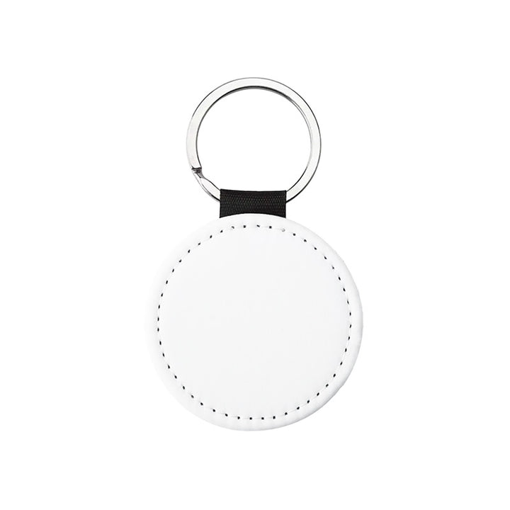 Porte-clés en simili-cuir rond personnalisable