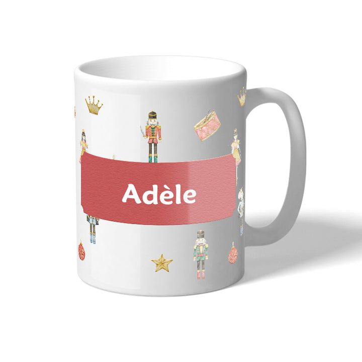 Mug blanc avec des designs colorés et humoristiques