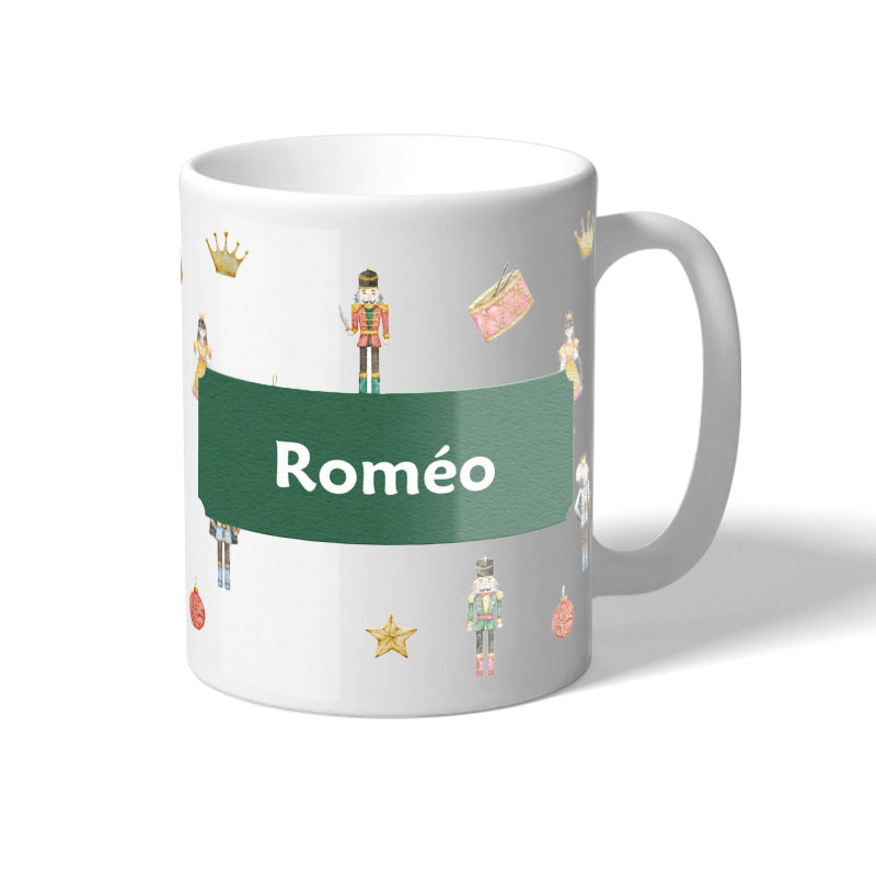 Mug blanc avec des designs colorés et humoristiques