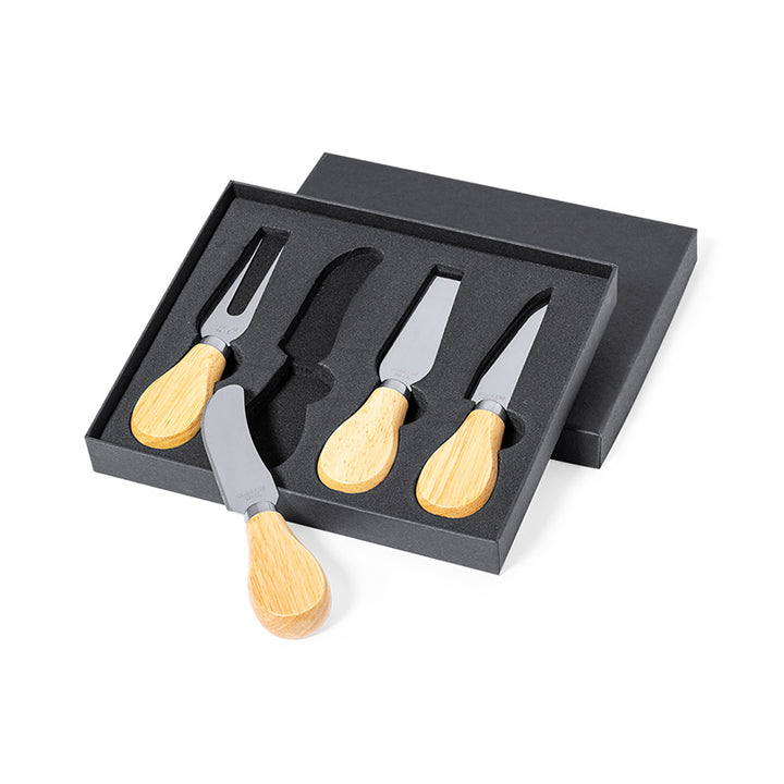 Set de couteaux à fromage en inox et manche en bois