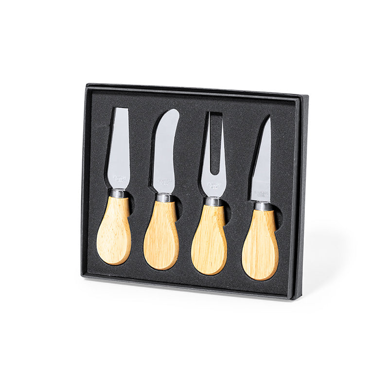 Set de couteaux à fromage en inox et manche en bois