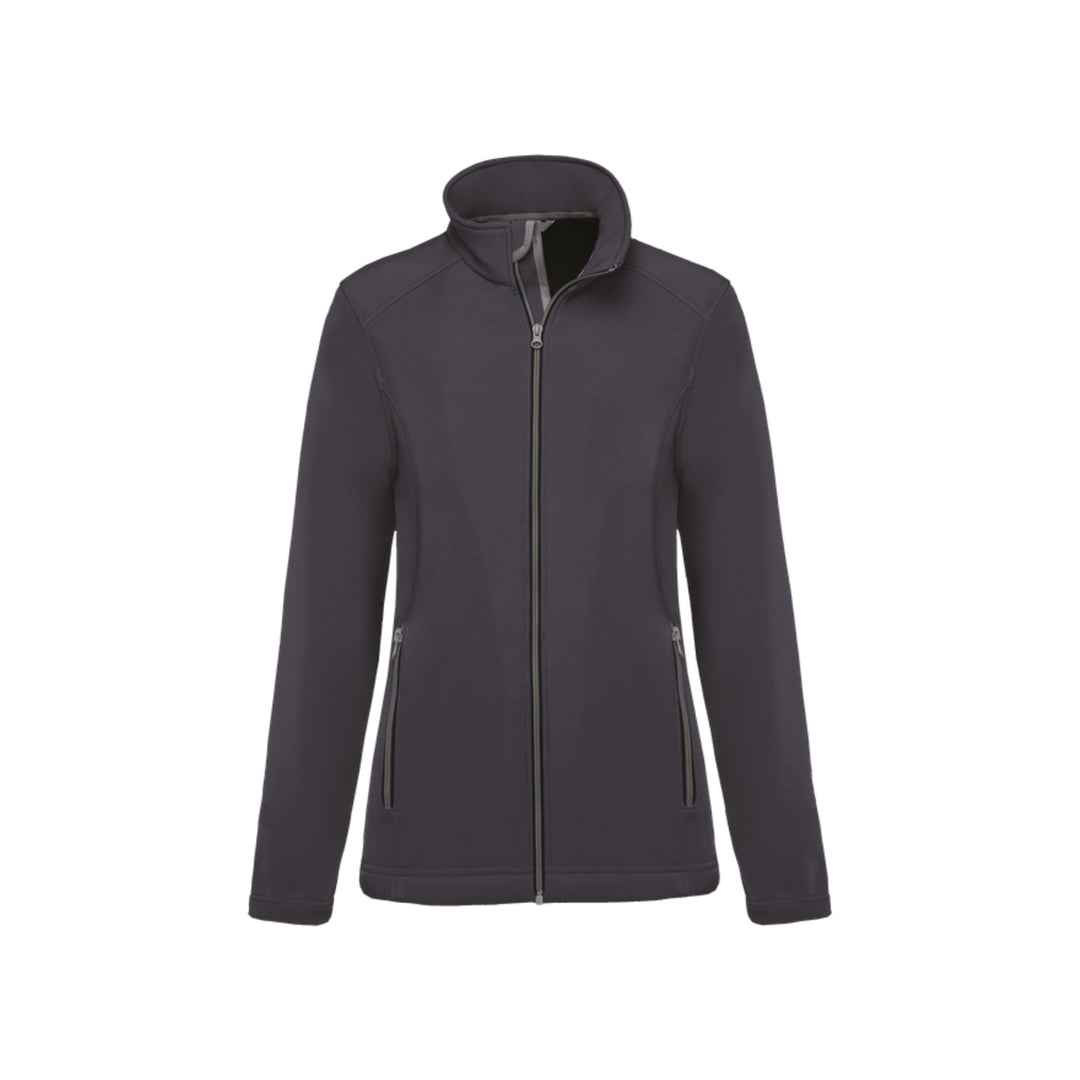 Veste softshell grise à manches longues personnalisée pour femme