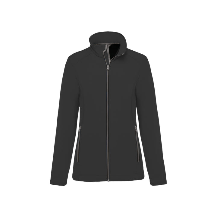 Veste softshell noire à manches longues personnalisée pour femme