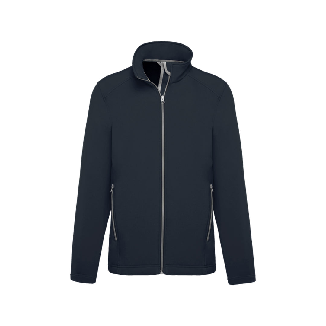 Veste softshell bleu marine à manches longues personnalisée pour homme