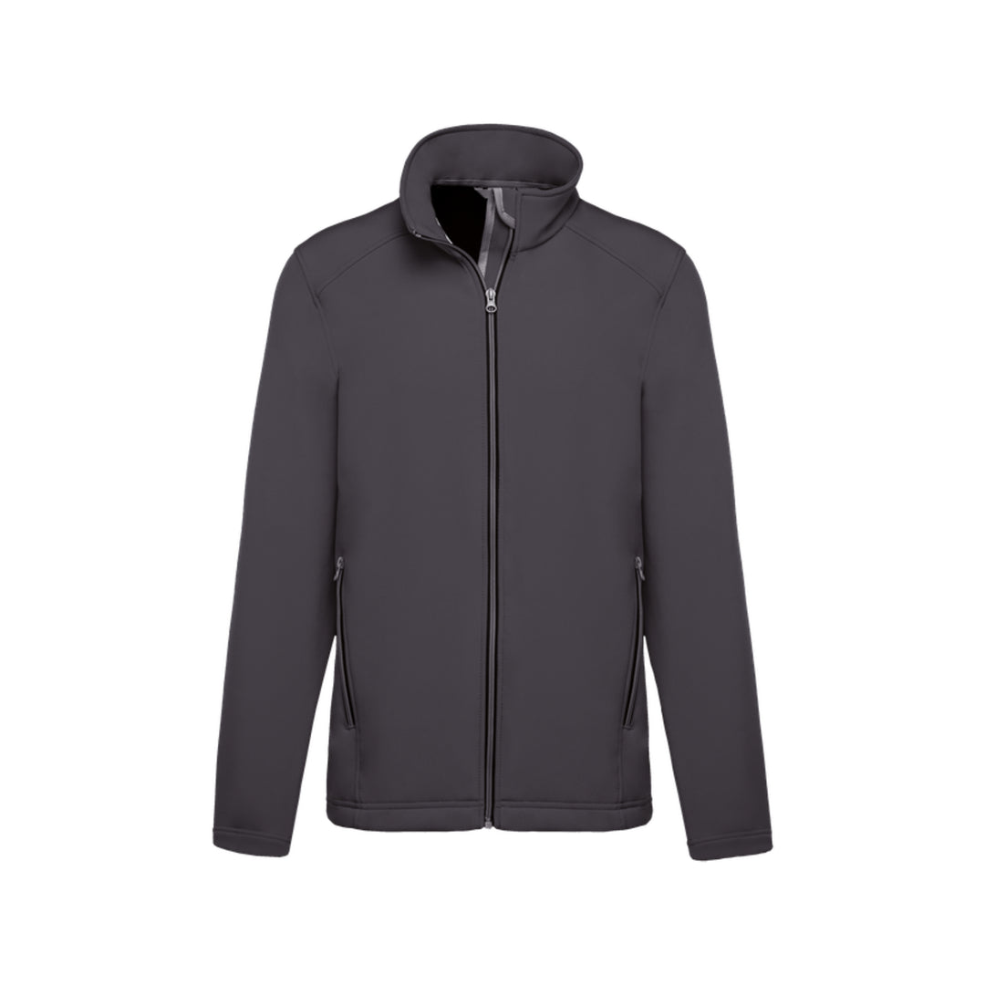 Veste softshell grise à manches longues personnalisée pour homme