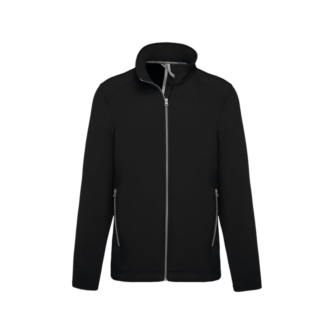 Veste softshell noire à manches longues personnalisée pour homme
