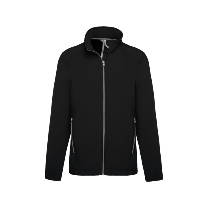 Veste softshell noire à manches longues personnalisée pour homme