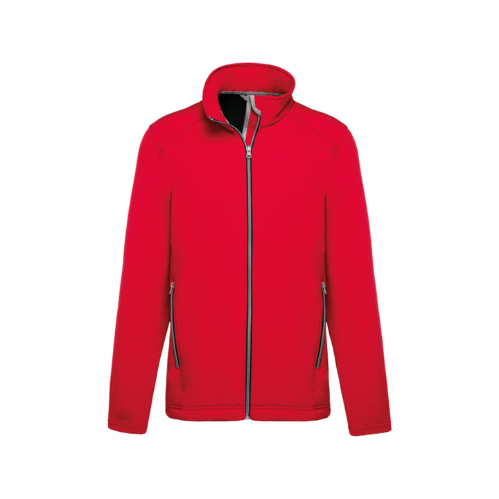 Veste softshell rouge à manches longues personnalisée pour homme